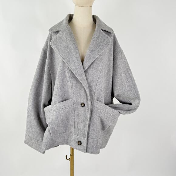 NWT Favorite Daughter THE NICO BOMBER Size XXL in Grey Wool Blend - Picture 6 of 13
